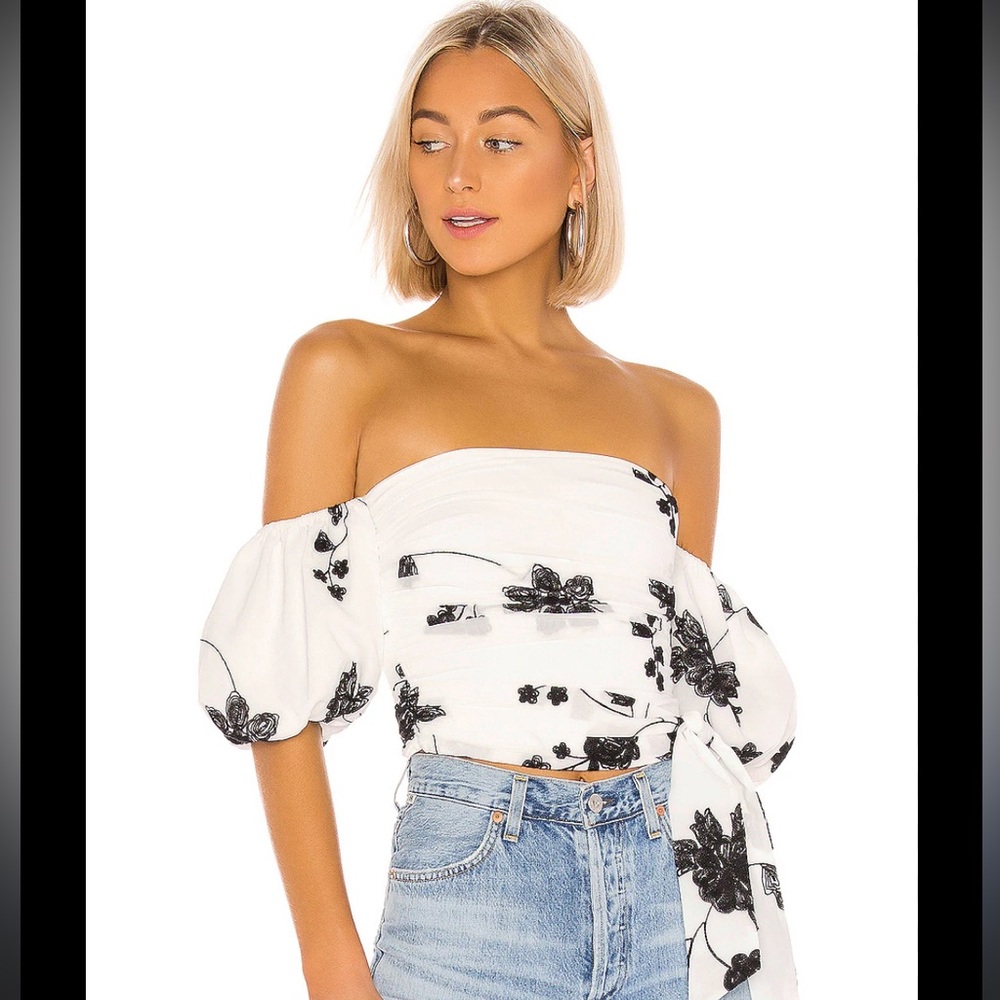 House of Harlow 1960 Asymmetrical Ruched Sleeveless Blouse